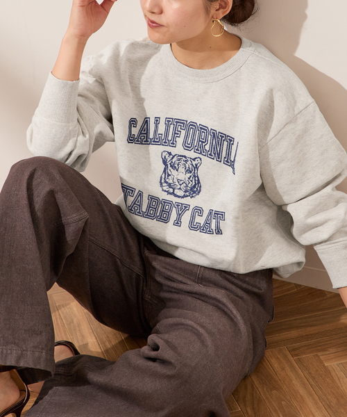journal standard L'essage(ジャーナルスタンダードレサージュ)の「《追加2》【MIXTA/ミクスタ】CALIFORNIA TABBY CAT CREW SWEATSHI:スウェット(スウェット・レディース・ライトグレー/ブラック・MEDIUM)」の14枚目の写真