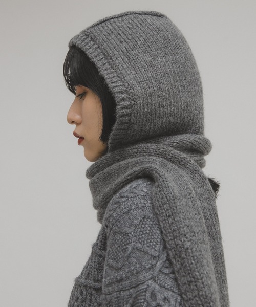 KBF（ケイビーエフ）の「フードマフラー（マフラー・レディース・アイボリー/グレー・ONE）」の8枚目の写真