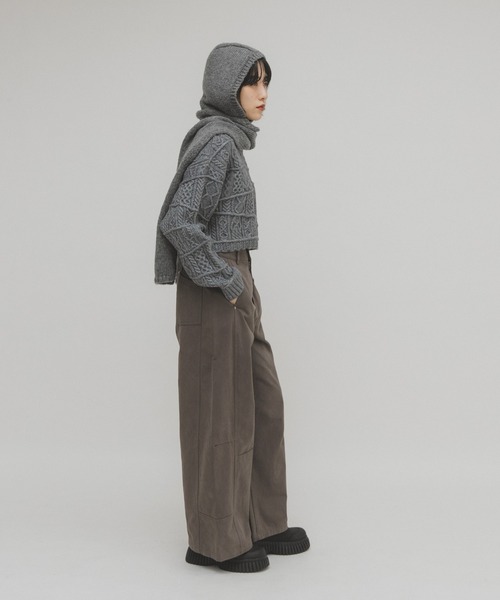 KBF（ケイビーエフ）の「フードマフラー（マフラー・レディース・アイボリー/グレー・ONE）」の11枚目の写真