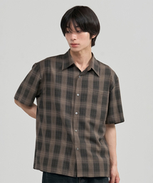 JUAN HOMME（ジュアンオム）の「Loose Check Half Shirt (Brown)（シャツ/ブラウス）」