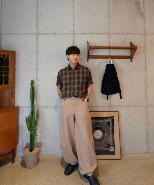 JUAN HOMME(ジュアンオム)の「ルーズドチェックハーフシャツ(ブラウン)(シャツ/ブラウス・レディース・その他・LARGE/MEDIUM)」の11枚目の写真