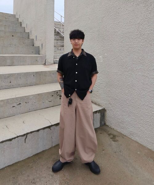 JUAN HOMME(ジュアンオム)の「ルーズドチェックハーフシャツ(ブラウン)(シャツ/ブラウス・レディース・その他・LARGE/MEDIUM)」の3枚目の写真