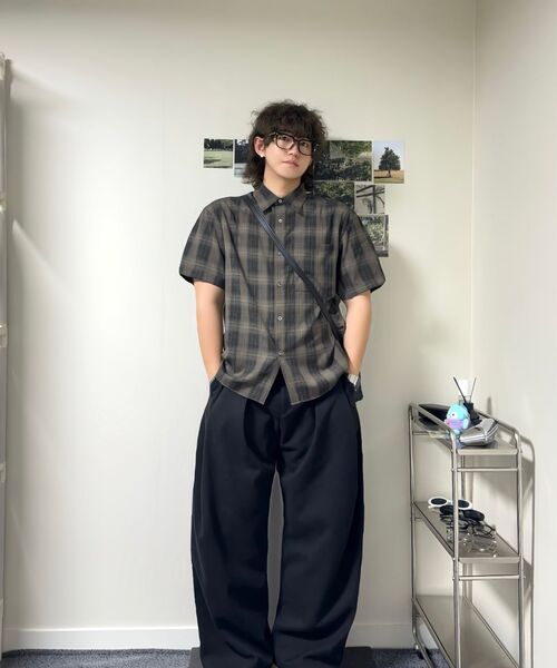 JUAN HOMME(ジュアンオム)の「ルーズドチェックハーフシャツ(ブラウン)(シャツ/ブラウス・レディース・その他・LARGE/MEDIUM)」の6枚目の写真