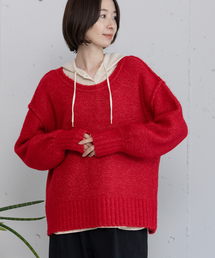 POU DOU DOU | Uネックカラーニット(ニット/セーター)