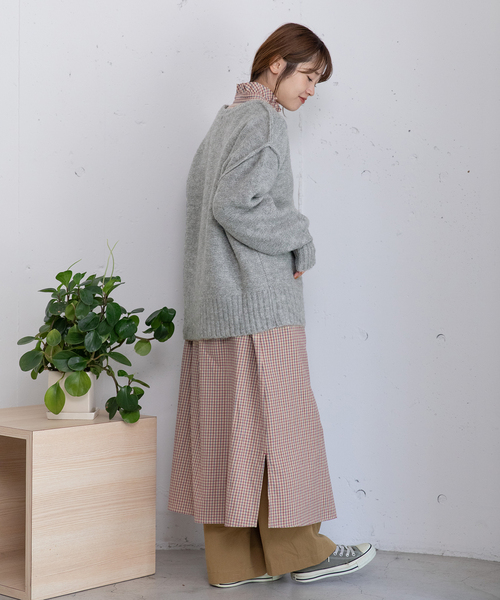 POU DOU DOU（プードゥドゥ）の「Uネックカラーニット（ニット/セーター・レディース・ネイビー/レッド/グリーン/グレー・M）」の10枚目の写真