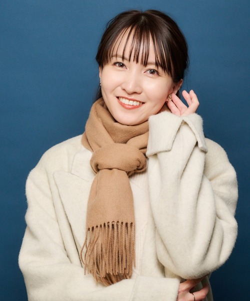 MOONBAT（ムーンバット）の「カシミヤ100％ 洗える 無地 マフラー（マフラー・レディース・ブラウン/キャメル/ダークグレー/グレー/オフホワイト/ブラック・FREE）」の21枚目の写真