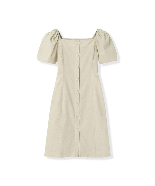 Vivacious(ビバシャス)の「Pellier Square Neck Puff Sleeve Dress - 5COL(ワンピース・レディース・ブラック/アイボリー/スカイブルー/ピンク/オートミール・MEDIUM/SMALL)」の3枚目の写真