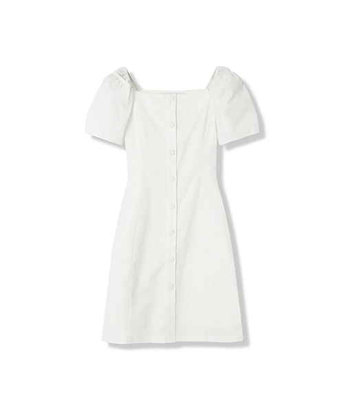 Vivacious(ビバシャス)の「Pellier Square Neck Puff Sleeve Dress - 5COL(ワンピース・レディース・ブラック/アイボリー/スカイブルー/ピンク/オートミール・MEDIUM/SMALL)」の2枚目の写真