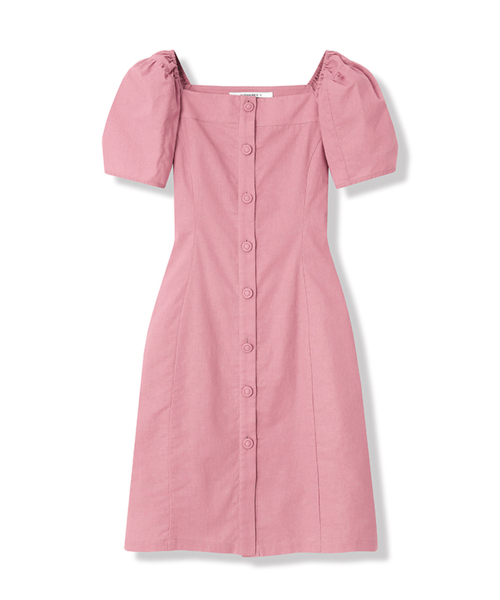 Vivacious(ビバシャス)の「Pellier Square Neck Puff Sleeve Dress - 5COL(ワンピース・レディース・ブラック/アイボリー/スカイブルー/ピンク/オートミール・MEDIUM/SMALL)」の9枚目の写真