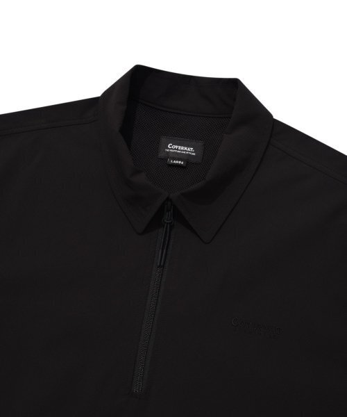 COVERNAT(カバーナット)の「シアサッカー ジップアップカラーTシャツ ブラック(その他トップス・レディース・その他・LARGE/SMALL/X-SMALL/MEDIUM/X-LARGE)」の3枚目の写真