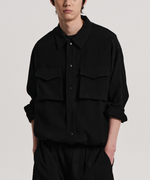 CONNECT KINLOCH(コネクトキンロック)の「クリンクルシアサッカーシャケット(ブラック)(その他アウター・メンズ・その他・X-LARGE/MEDIUM/LARGE)」の1枚目の写真