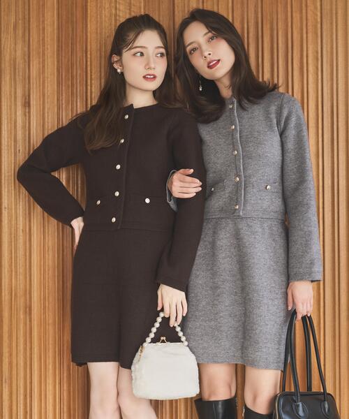 セール】金ボタン付ニットセットアップ（セットアップ）｜SWINGLE