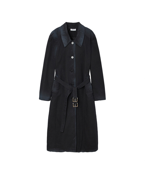LCDC TM(エルシーディーシーティーエム)の「SPRAY WASHED TRENCH PADDED COAT(チェスターコート・レディース・ブラック・OS)」の1枚目の写真