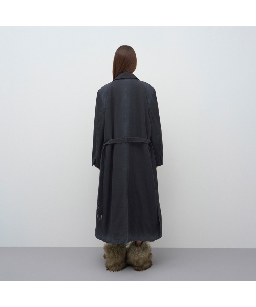 LCDC TM(エルシーディーシーティーエム)の「SPRAY WASHED TRENCH PADDED COAT(チェスターコート・レディース・ブラック・OS)」の3枚目の写真
