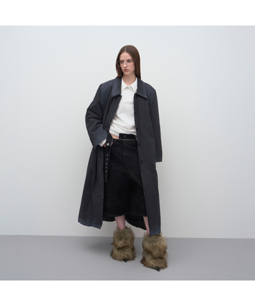 LCDC TM(エルシーディーシーティーエム)の「SPRAY WASHED TRENCH PADDED COAT(チェスターコート・レディース・ブラック・OS)」の5枚目の写真
