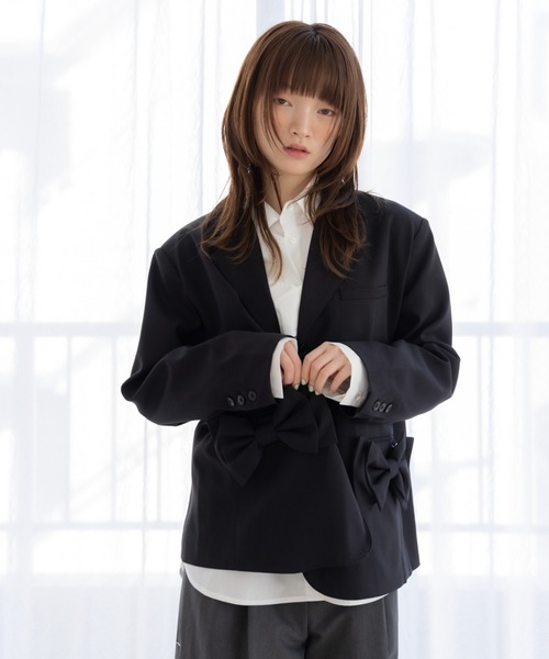 jacket with ribbon/リボン付きジャケット（テーラードジャケット