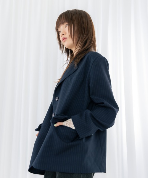 haek（ハク）の「jacket with ribbon/リボン付きジャケット（テーラードジャケット・レディース・ネイビー/ブラック・SMALL/FREE）」の16枚目の写真