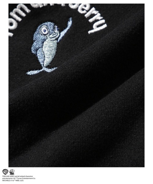 Tom＆Jerry（トムアンドジェリー）の「【TOM&JERRY/トムアンドジェリー 】Fish 総刺繍トレーナー（スウェット・メンズ・ブラック/オートミール・S/M/L/XL）」の18枚目の写真
