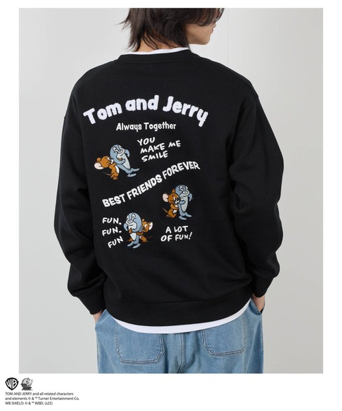 Tom＆Jerry（トムアンドジェリー）の「【TOM&JERRY/トムアンドジェリー 】Fish 総刺繍トレーナー（スウェット・メンズ・ブラック/オートミール・S/M/L/XL）」の20枚目の写真