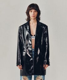 CURRENT（カレント）の「VEGAN LEATHER HALF COAT [BLACK]（ライダースジャケット）」