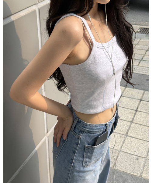 LILY HEIZE(リリーヘイズ)の「ゼリーエンボスリーブレストップ_LIGHT GRAY(Tシャツ/カットソー・レディース・ライトグレー・FREE)」の5枚目の写真