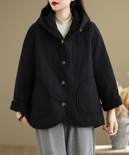 ONEP STAR(ワンピスター)の「ボアライナー付きフードアウター(その他アウター・レディース・カーキ/ブラック・MEDIUM/LARGE/X-LARGE)」の1枚目の写真