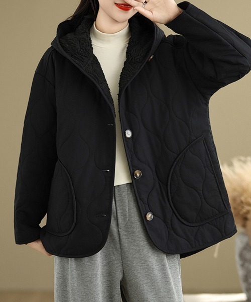 ONEP STAR(ワンピスター)の「ボアライナー付きフードアウター(その他アウター・レディース・カーキ/ブラック・MEDIUM/LARGE/X-LARGE)」の5枚目の写真