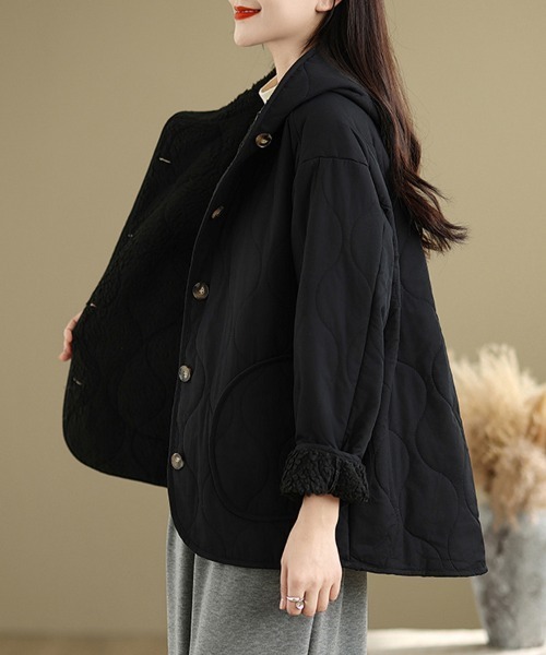 ONEP STAR(ワンピスター)の「ボアライナー付きフードアウター(その他アウター・レディース・カーキ/ブラック・MEDIUM/LARGE/X-LARGE)」の7枚目の写真
