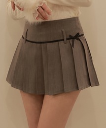 ribbon pleats natura mini skirt/リボンプリーツナトゥラミニスカート