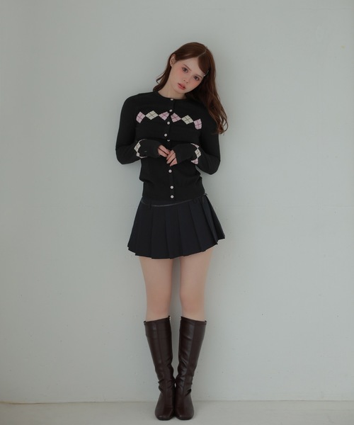 M DOLLY（エムドリー）の「ribbon pleats natura mini skirt/リボンプリーツナトゥラミニスカート（スカート・レディース・ブラック/グレー・S/M）」の9枚目の写真
