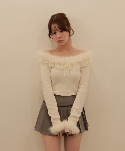 M DOLLY（エムドリー）の「ribbon pleats natura mini skirt/リボンプリーツナトゥラミニスカート（スカート・レディース・ブラック/グレー・S/M）」の17枚目の写真