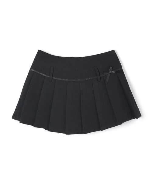 M DOLLY（エムドリー）の「ribbon pleats natura mini skirt/リボンプリーツナトゥラミニスカート（スカート・レディース・ブラック/グレー・S/M）」の21枚目の写真