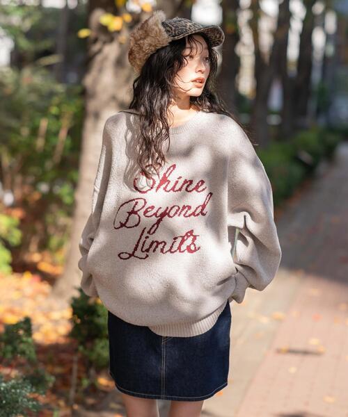 WEGO(ウィゴー)の「WEGO/ベロアモールグラフィックプルオーバー(ニット/セーター・メンズ・スミクロ/グレー/ブルー/ネイビー/ホワイト/ワイン・LARGE/MEDIUM)」の2枚目の写真