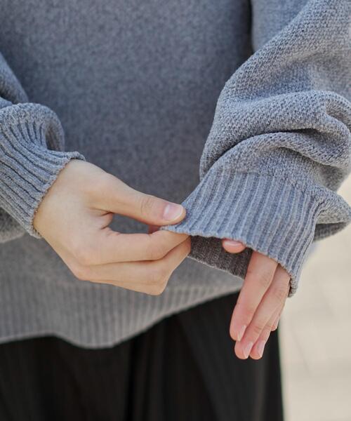 WEGO(ウィゴー)の「WEGO/ベロアモールグラフィックプルオーバー(ニット/セーター・メンズ・スミクロ/グレー/ブルー/ネイビー/ホワイト/ワイン・LARGE/MEDIUM)」の7枚目の写真