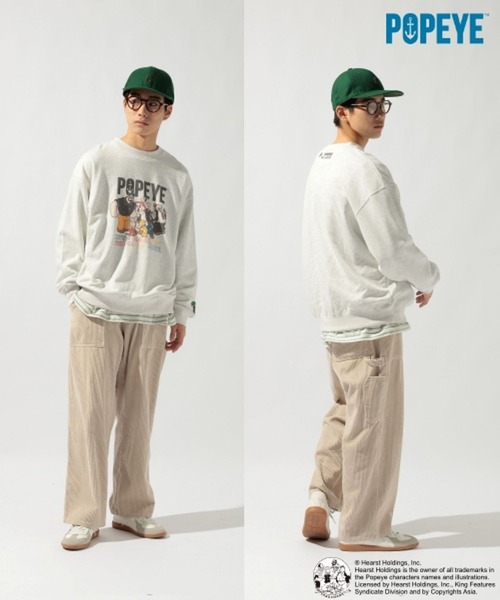 niko and...（ニコアンド）の「【POPEYE(TM)】CHARACTER PRINT SWEATSHIRT（スウェット・メンズ・オフホワイト/レッド/ライトグレー/ネイビー・LARGE/MEDIUM）」の19枚目の写真