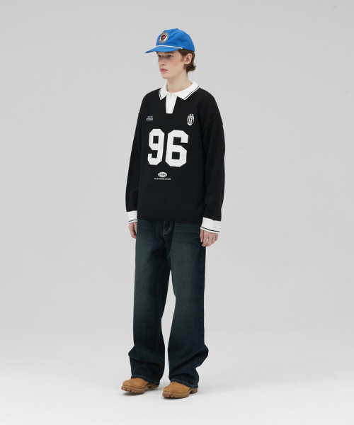 STENDS（ステンズ）の「[M~4XL] フットボールカラー配色ニット_ブラック（ニット/セーター・レディース・その他・MEDIUM/LARGE/X-LARGE/XX-LARGE/XXX-LARGE）」の9枚目の写真