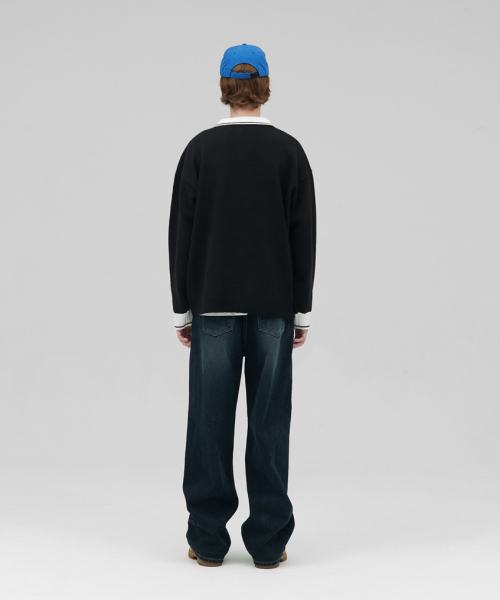 STENDS（ステンズ）の「[M~4XL] フットボールカラー配色ニット_ブラック（ニット/セーター・レディース・その他・MEDIUM/LARGE/X-LARGE/XX-LARGE/XXX-LARGE）」の11枚目の写真