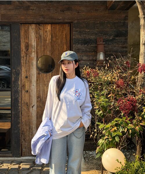 OHP（ワンハンドレッドパーセント）の「OHPxVORIN フラワー ベーシック 長袖Tシャツ6（Tシャツ/カットソー・メンズ・ホワイト/ブラック・XX-LARGE/MEDIUM/LARGE/X-LARGE）」の8枚目の写真