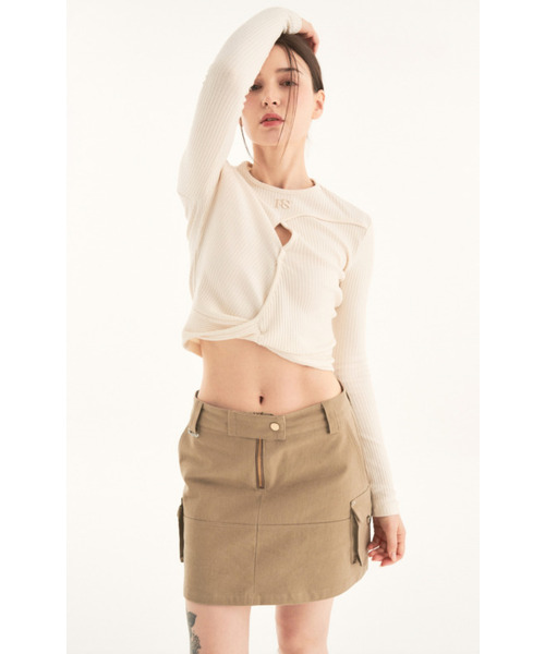 HHIPS(ダブルヒップス)の「ジッパーカゴスカート_ベージュ(スカート・レディース・その他・SMALL/MEDIUM)」の5枚目の写真