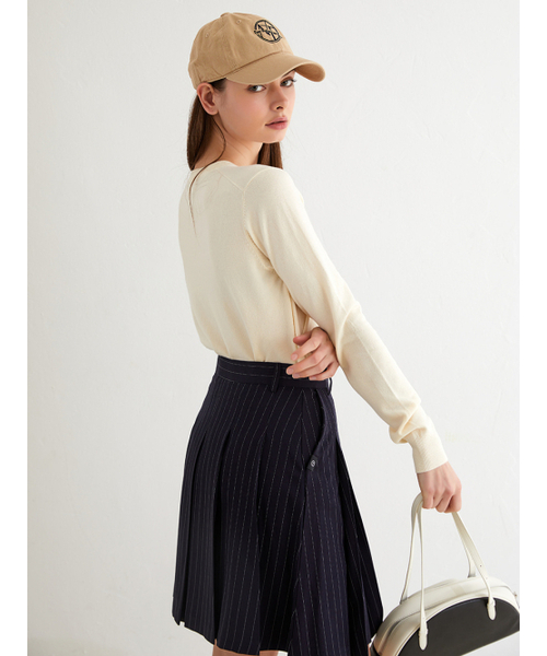 NITINA(ニティナ)の「ストライププリーツスカート NY(スカート・レディース・ネイビー・SMALL/MEDIUM)」の2枚目の写真