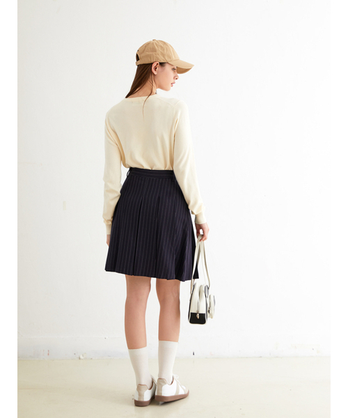 NITINA(ニティナ)の「ストライププリーツスカート NY(スカート・レディース・ネイビー・SMALL/MEDIUM)」の4枚目の写真