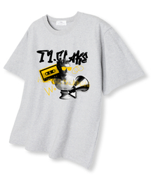 ナッシング オーバーサイズ 半袖Tシャツ ライトグレー