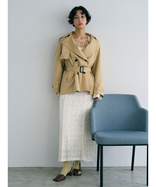 LAGUNAMOON(ラグナムーン)の「ミディアムトレンチコート(トレンチコート・レディース・ネイビー/ベージュ・FREE)」の5枚目の写真