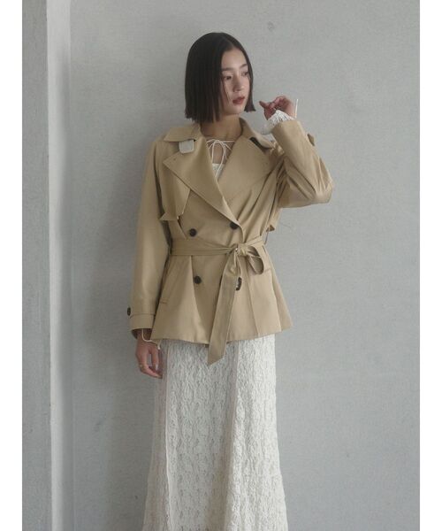 LAGUNAMOON(ラグナムーン)の「ミディアムトレンチコート(トレンチコート・レディース・ネイビー/ベージュ・FREE)」の17枚目の写真