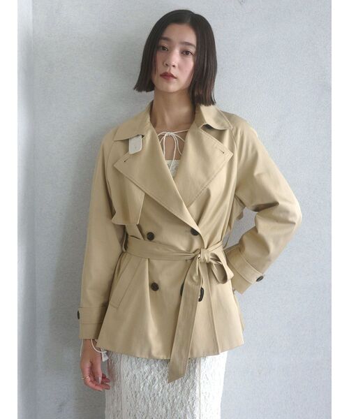 LAGUNAMOON（ラグナムーン）の「ミディアムトレンチコート 春服（トレンチコート・レディース・ネイビー/ベージュ・FREE）」の6枚目の写真