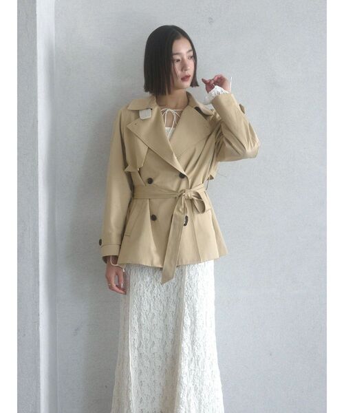 LAGUNAMOON（ラグナムーン）の「ミディアムトレンチコート 春服（トレンチコート・レディース・ネイビー/ベージュ・FREE）」の8枚目の写真