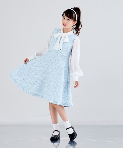 ミックスツイードジャンパースカート（ジャンパースカート）｜kate