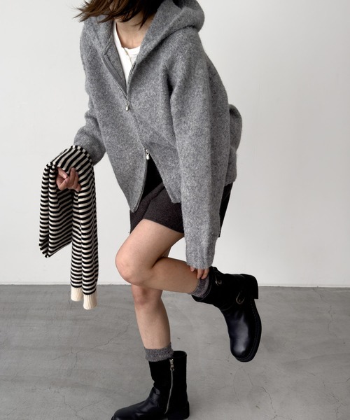 CANAL JEAN(キャナルジーン)の「El mar パーカーZIPニットセットアップ(セットアップ・レディース・グレー・ONE SIZE)」の12枚目の写真