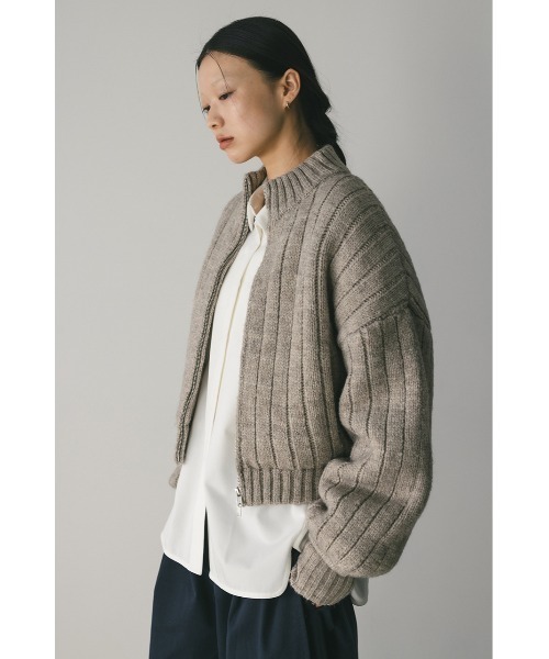 セール】パッファーニットジップカーデ（カーディガン/ボレロ