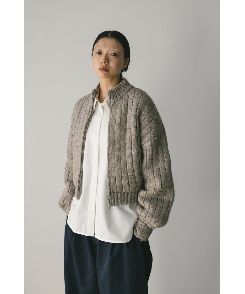 セール】パッファーニットジップカーデ（カーディガン/ボレロ